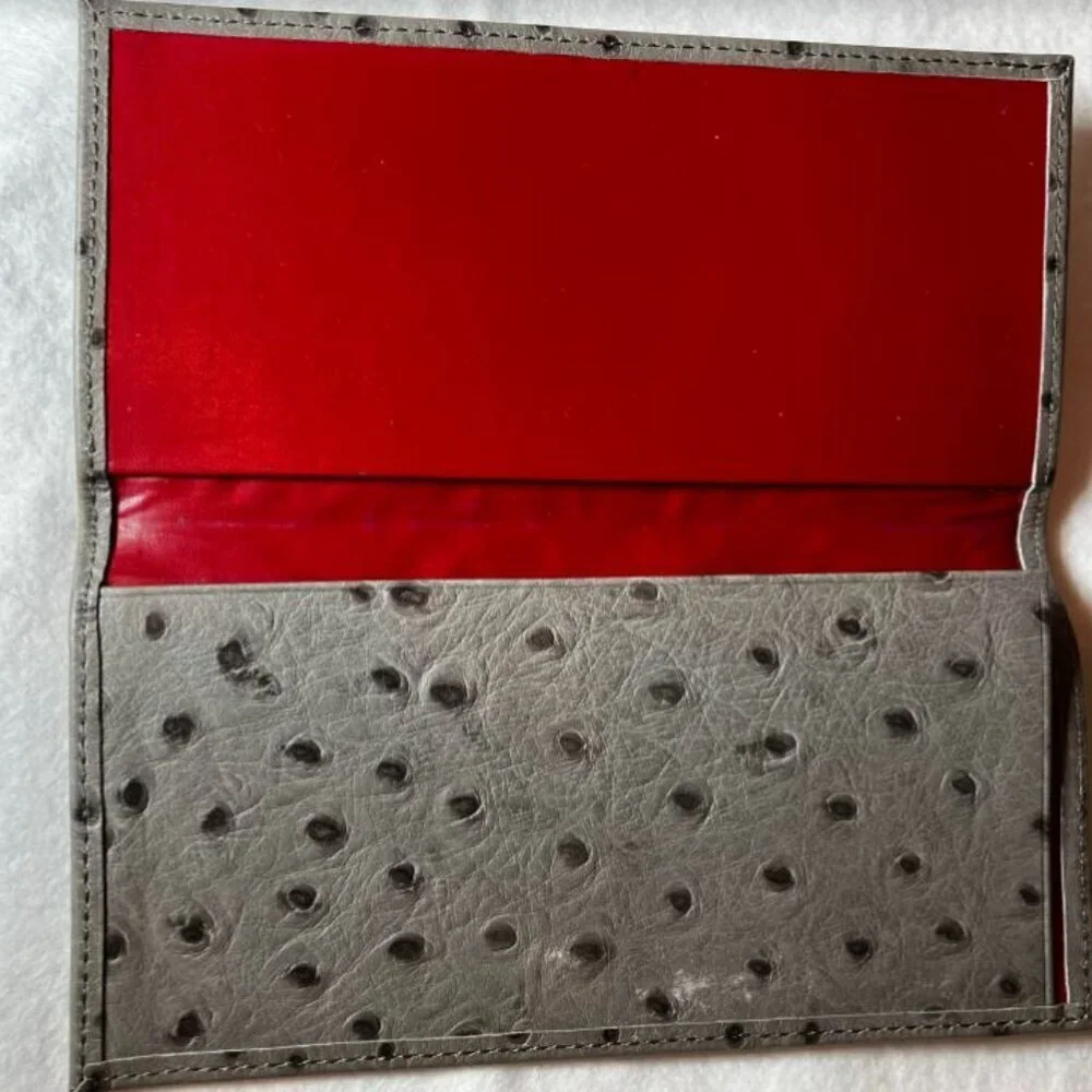 Dooney & Bourke Embossed Ostrich Style Leather Bag, Wallet, Checkbook Cover EUC